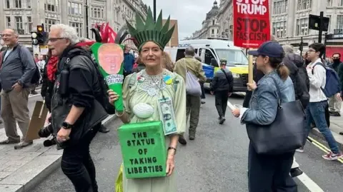 Numerous Activists Converge in Downtown London to Challenge Donald Trump's Official UK Trip